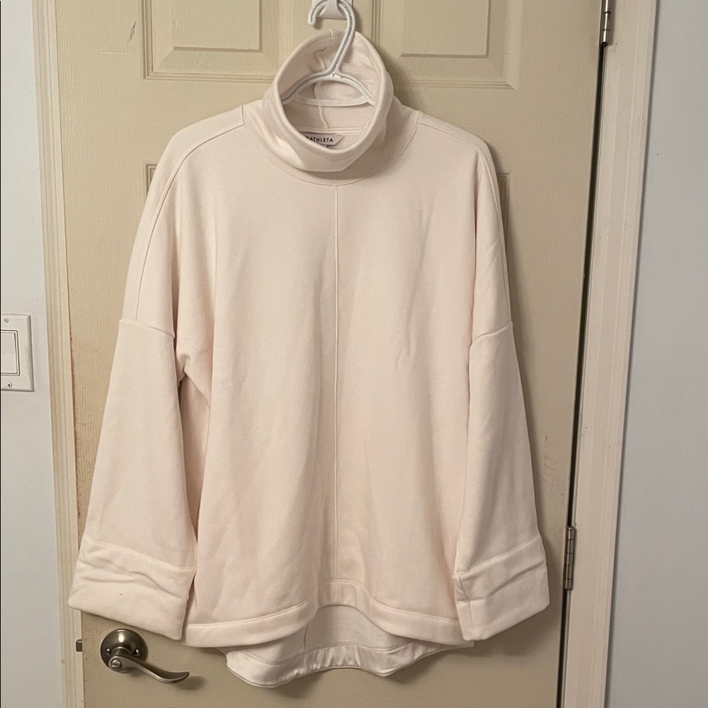 Athleta by Gap Cream Cozy Karma Funnel Neck Sweatshirt